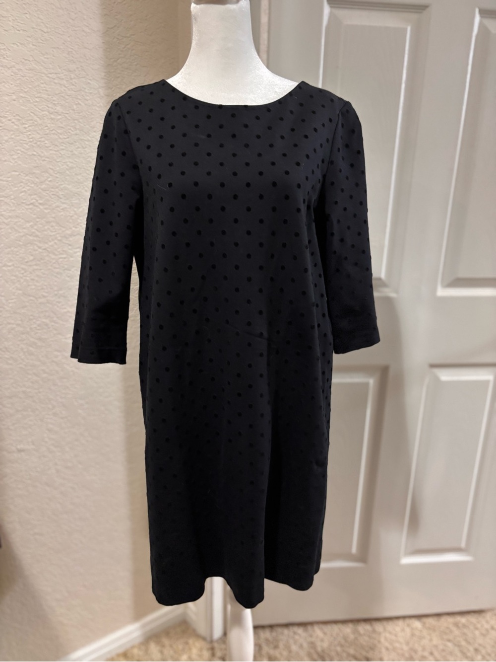 kate spade Black Polka Dot Midi Shift Dress